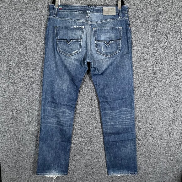 Diesel Larkee Straight Fit Button Fly Italy Made Jeans - Men's Size 36*32 - Blue - Picture 3 of 11